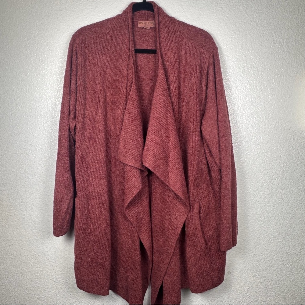 Barefoot Dreams Women's CozyChic Lite
Open Cardigan Sweater Mauve Size 3X